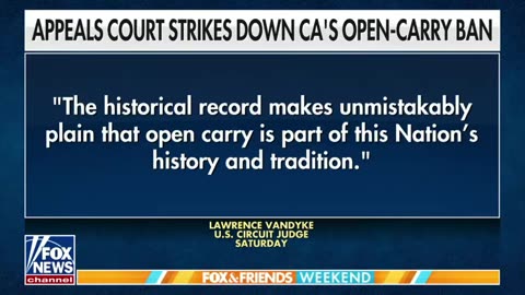 San Francisco-based U.S. Court of Appeals STRUCK DOWN California’s ban on openly carrying firearms