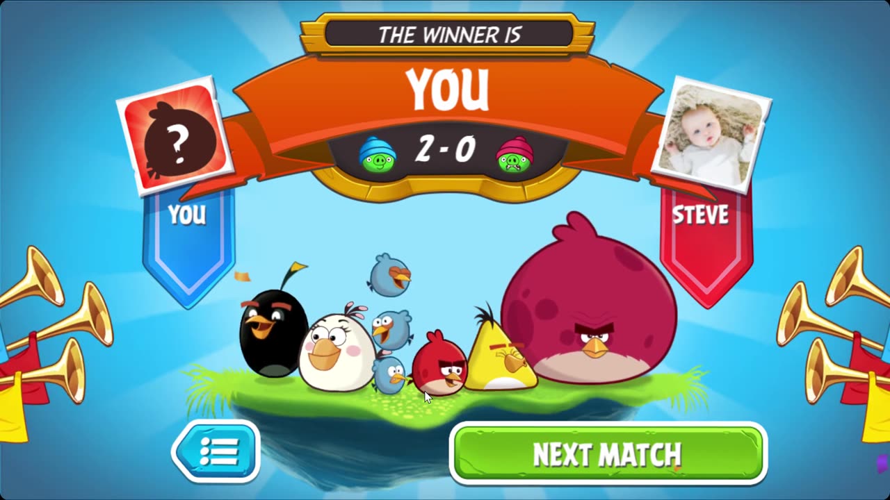Angry Birds Showdown Win Vs. Steve