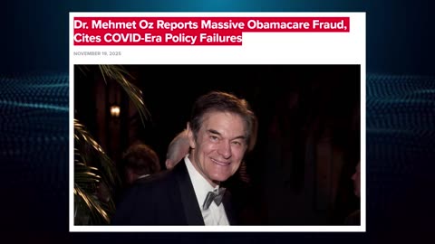 Dr OZ Reports MASSIVE Obamacare Fraud Cites COVID Era Policies