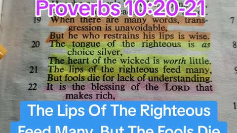 The Lips Of The Righteous Feed Many..
