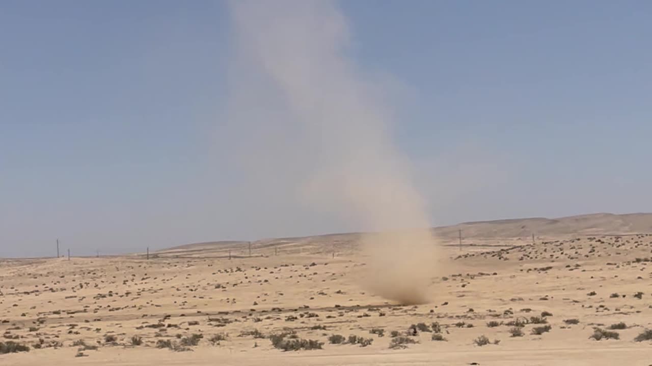 Sand Whirlwind in Negev Desert, Israel