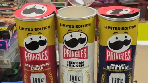 Pringles Herb Braised Steak Can Chicken Grilled Beer Brat Miller Lite Potato Chips Taste Test Review