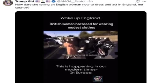 Islamic Woman Harasses White Woman Modestly Dressed As "Naked On The Street" In England