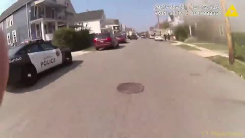 Buffalo Police Body Cam Shows A Child And Woman Getting Out From A Burning 2nd Story Home