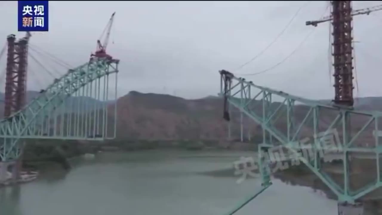 In China, a cable snapped on a bridge being built over the Yellow River