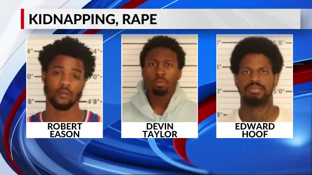 Three black men charged with rape kidnapping after woman held for 11 hours