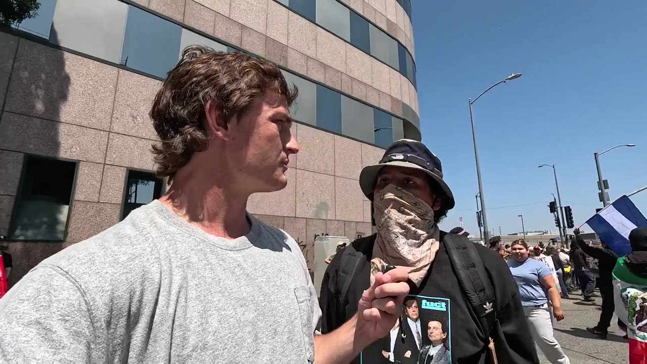 Anti-ICE Protesters in LA try to rob me and KICK ME