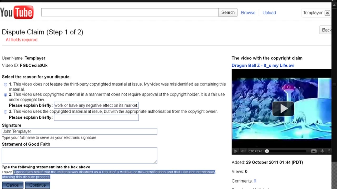 How to submit a dispute to unblock Youtube videos／Odblokování Youtube videa vyplněním námitky {N/A}