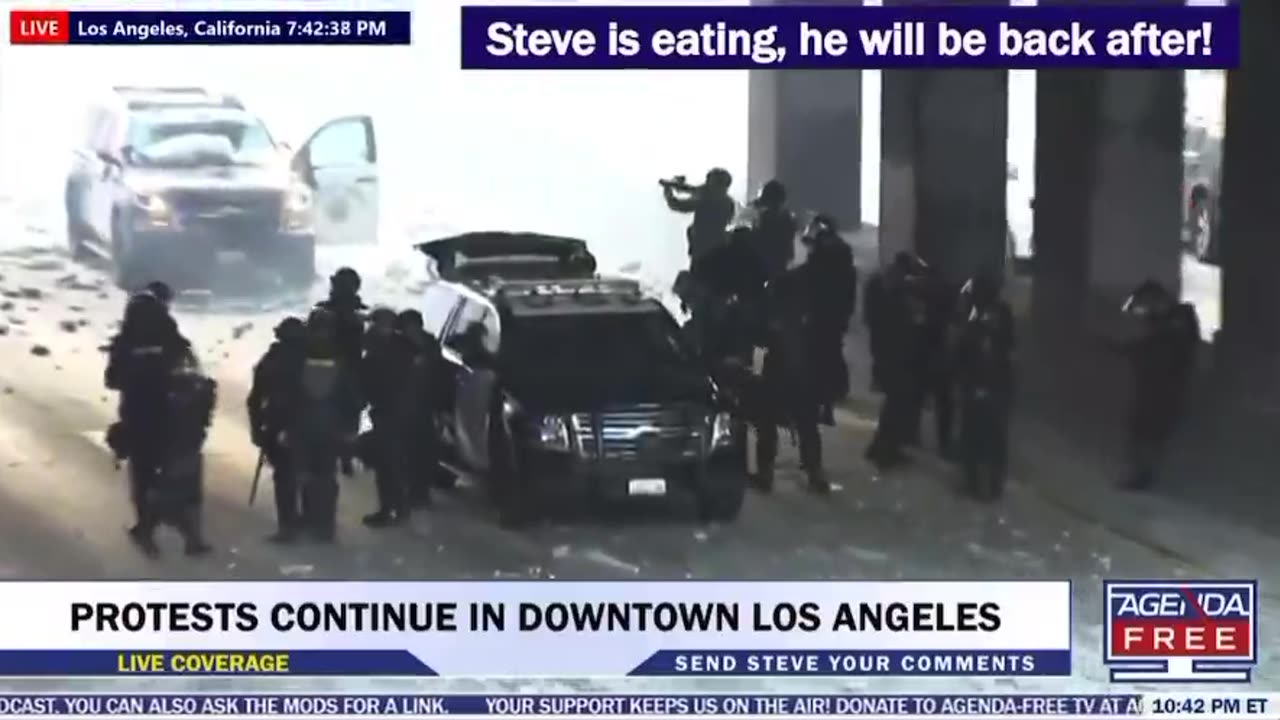 California Highway Patrol officers have now been cornered and are TRAPPED UNDER AN OVERPASS.
