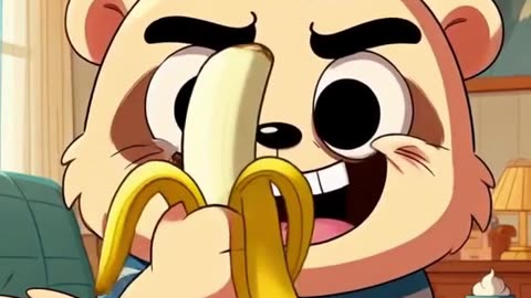 Finn peeling banana #foryou #cuteanimal #shorts #finn #cartoon #finncartoon