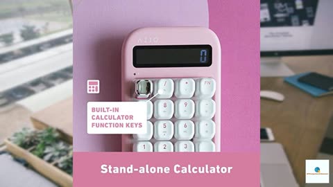 AZIO IZO Wireless Mechanical Calculator & Number Pad (Pink/Silver) - Bluetooth 5.0 & USB,