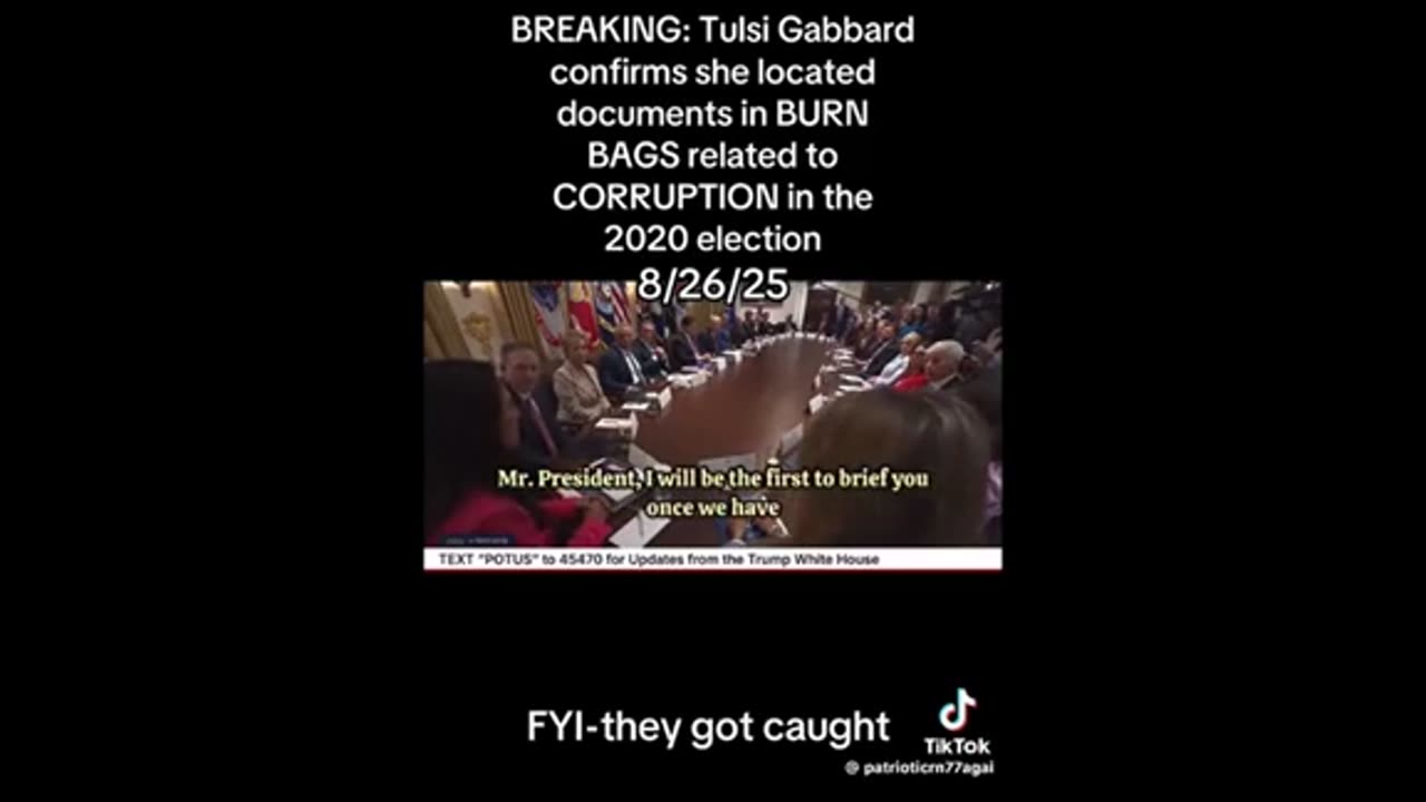 Tulsi - Burn Bags on 2020 election ..