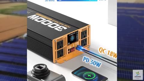 MWXNE 3000W Pure Sine Wave Inverter 24V DC to 110V 120V AC Converter for RV Truc