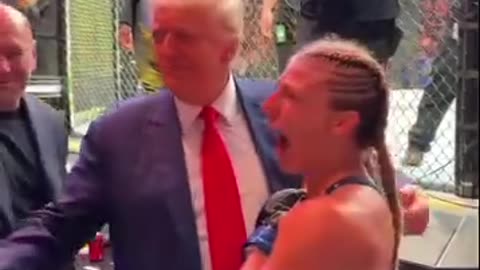 Donald J. Trump steals the show at UFC 316, drawing roaring applause from the crowd.
