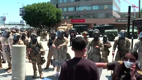 US Marines arrive in LA, mayor announces downtown curfew