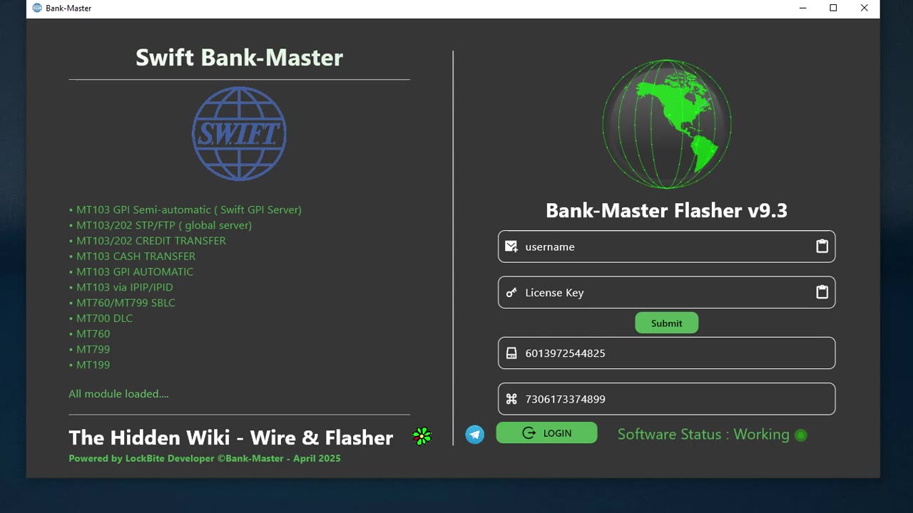 SQR400 Demo Video MT103 Flash Funds