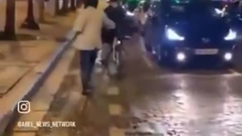 Paris France - A local culturally enriches a Black invader