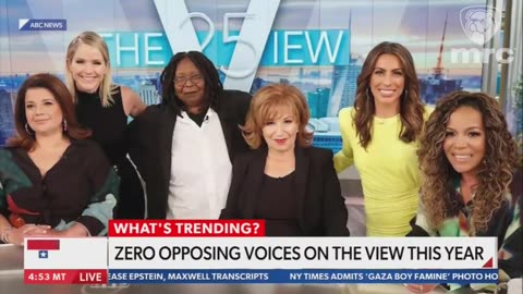 "[A] study from the Media Research Center shows The View had over 100 left leaning political guests