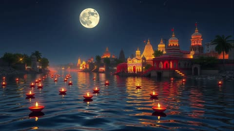Inner peace - Sacred Ganga River - Floating Diyas