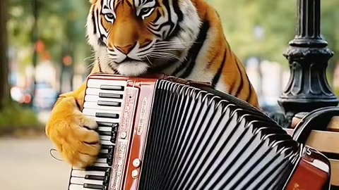 TIGRE SANFONEIRO 🤩🤩#sanfoneiro #tigre #ai #forró #cover #selvagem #an