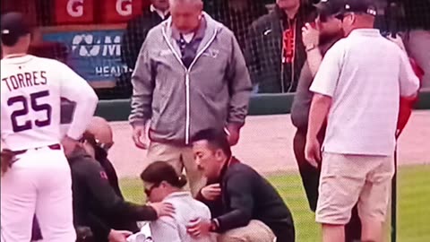 Groundskeeper gets hurt.....flips off camera