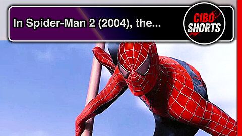 In Spider-Man 2 (2004), the cameraman keeping up with his swinging