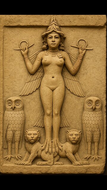 🕊️ The Burney Relief Decoded: Ishtar, Ereshkigal & the Ancient Frequency Gateway