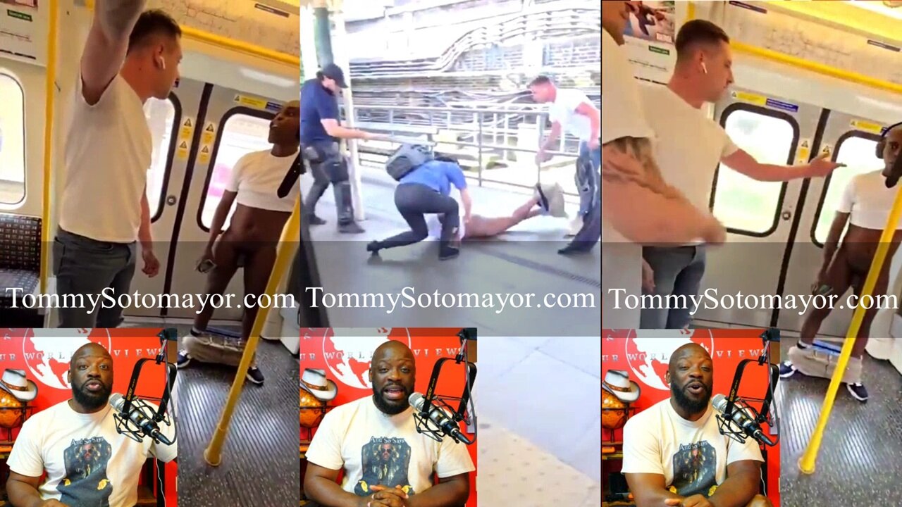 White Dudes End Up Beating The Breaks Off Of Black UK Tether During Free Balling Train Ride!