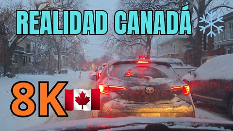 Driving in Montreal Snow Storm: The Reality [8K] (Español)