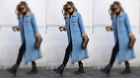 Sherpa Lined Longline Denim Jacket