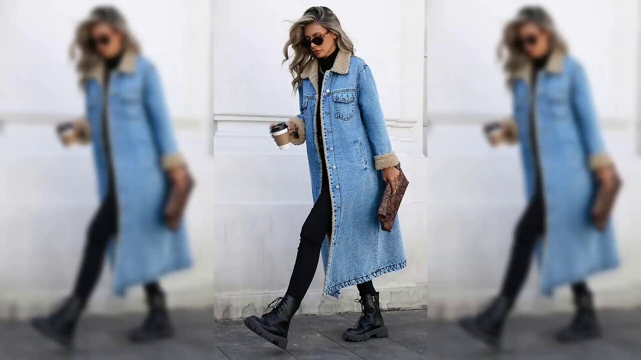 Sherpa Lined Longline Denim Jacket