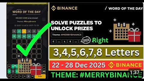 MerryBinance All Correct Letters | Binance Word Game & Crypto Learning