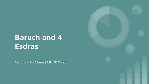 Baruch and 4 Esdras | Canonical Problems | CIC 2025-28