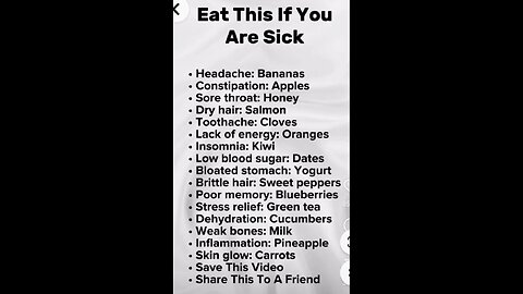 Eat this if you are Sick