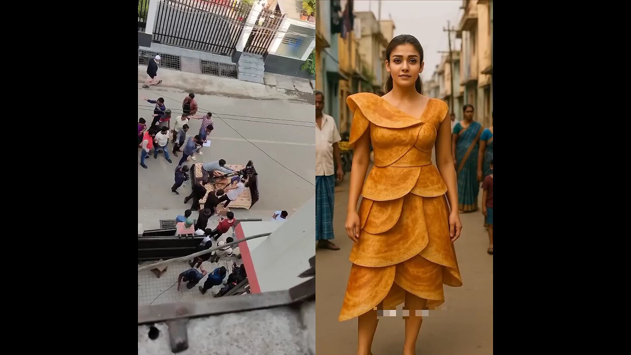 How actresses are filmed during shooting. How beautiful the actresses' outfits are.