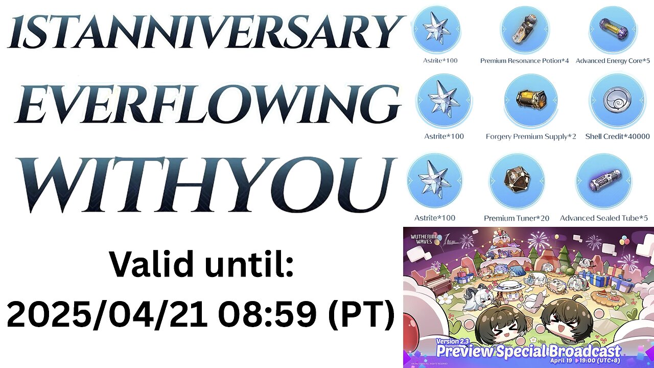 2.3 Livestream Codes (Wuthering Waves)