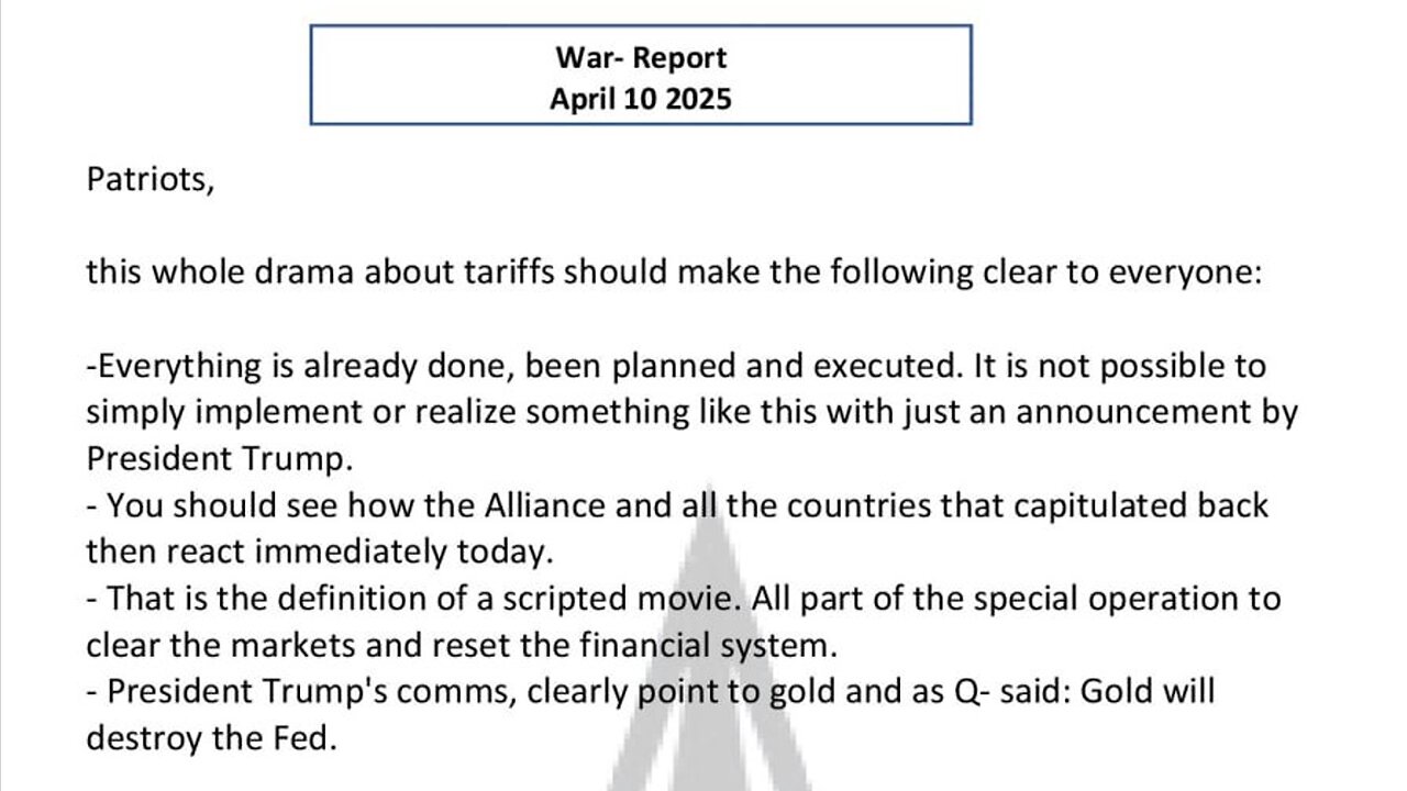 WAR REPORT - APRIL 11 2025 - WHITE SWAN ISN'T A DRILL