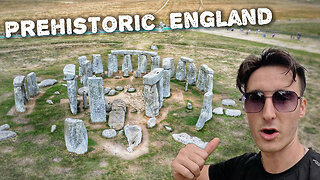 exploring Stonehenge in a Porsche..