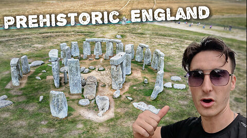 exploring Stonehenge in a Porsche..