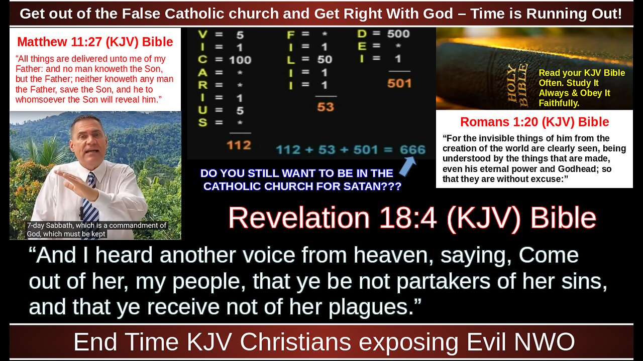 Get out of the False Catholic church and Get Right With God – Time is Running Out!