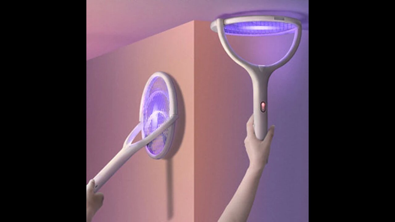 5 -in-1 Electric Mosquito Killer Flyswatter. with 90° Rotatable Design & Mosquito Light Trap