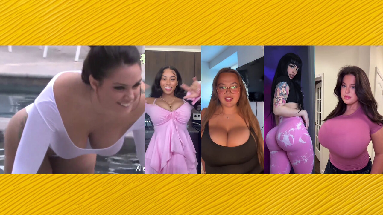 Huge Boobs / No Bra / Hard Nipples 57 - Big bank tiktok challenge ❤️‍ClipchampGirls 2025