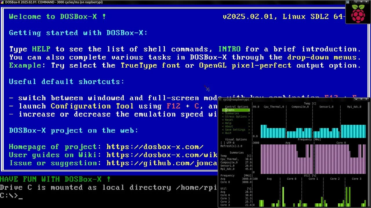 compiling dosbox-x 2025.02.01 on raspberry pi 5 8GB (arm64) {LINUX}