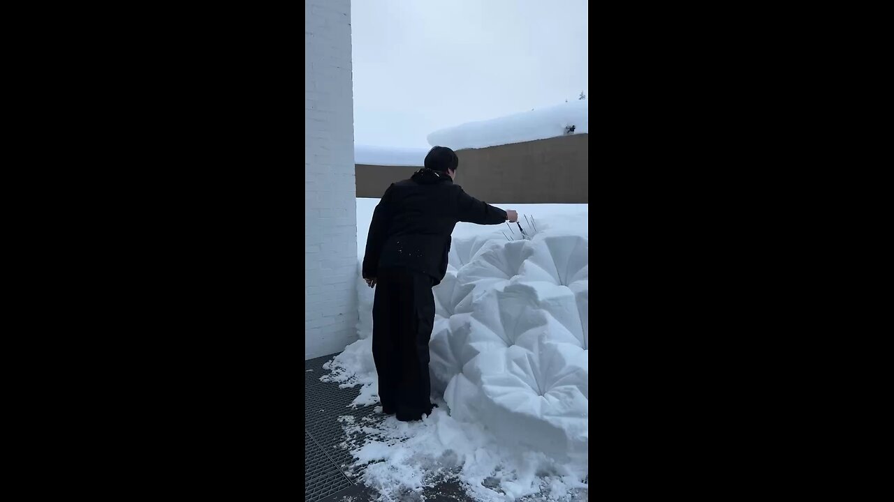 Creative way of making snow sculptures #art