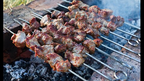 Cooking shish kebab