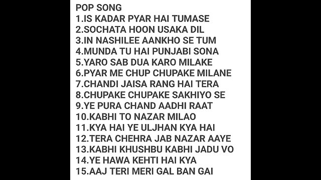 POP SONGS