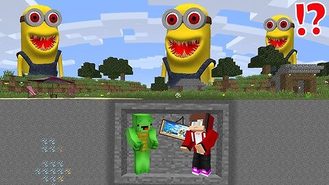 MinionEXE VS Mikey and JJ Diamond Underground bunker!_Part 2