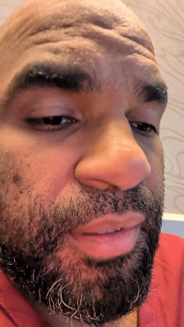 wearing red because of size.