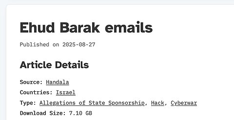Hacked Ehud Barak Emails & Jeffrey Epstein – Video #246