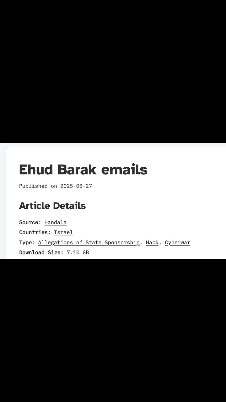 Hacked Ehud Barak Emails & Jeffrey Epstein – Video #246